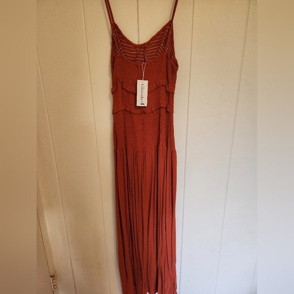 NWT Glamaker Rust Boho Maxi Dress - Picture 2 of 2